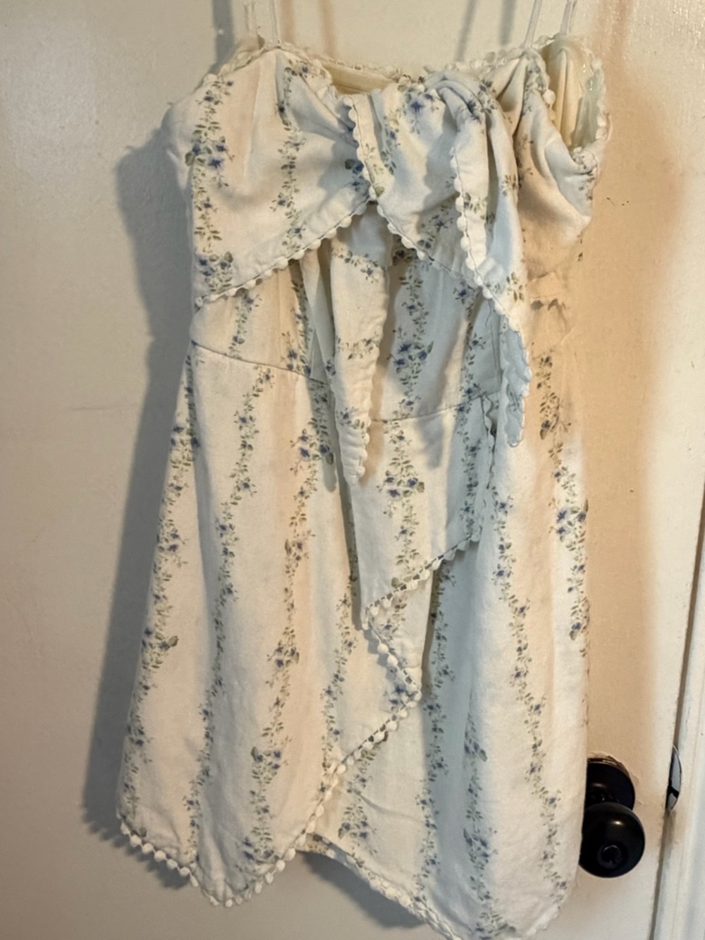 Altar'd State Cream Floral Sundress with Blue and Green Accents